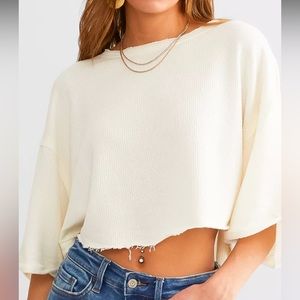 Free People Cream Top